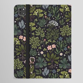 Herbarium ~ vintage inspired botanical art print ~ black iPad Folio Case