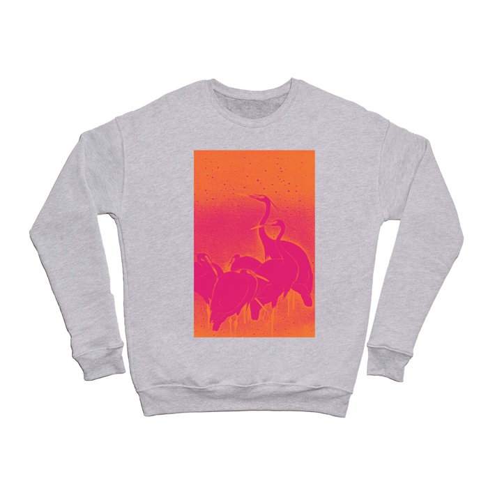 Orange Contrast Japanese Aerosol Birds Crewneck Sweatshirt