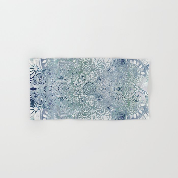 Yoga, Mandala, Green and Blue, Wall Art Boho Hand & Bath Towel