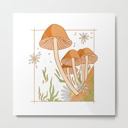 Cottage core Mushrooms, Mushroom Garden, Mushroom Metal Print | Ilovemushrooms, Lovemushrooms, Fungi, Ediblemushrooms, Mushroom, Mushroomsfungus, Wildmushrooms, Graphicdesign 