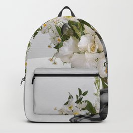 Flowers Spirit Collage Backpack | Beach, Bikini, Digital, Flowers, Woman, Collage, Vintage, Pattern, Grey, Artprint 