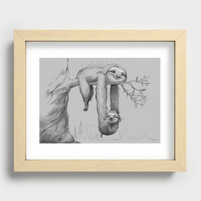 Sloth Swing Recessed Framed Print