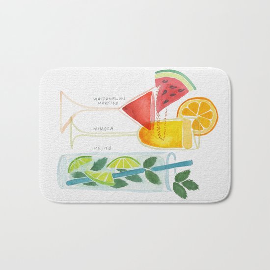 Summer Cocktail Trio Bath Mat