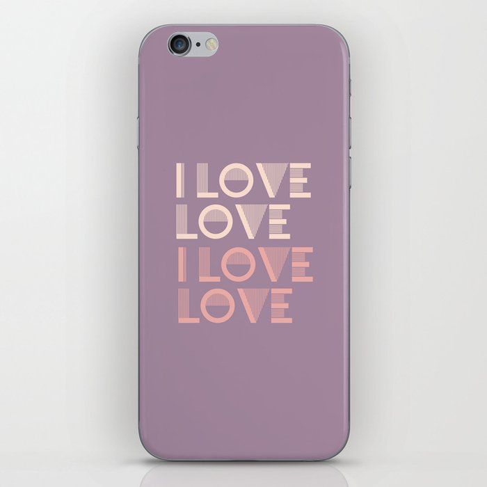 I Love Love - Lavender Purple & Pink pastel colors modern abstract illustration  iPhone Skin