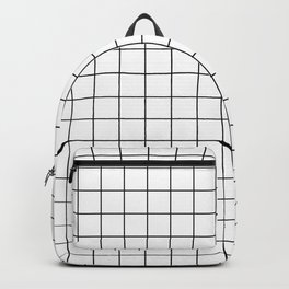 Grid in White/Black Backpack