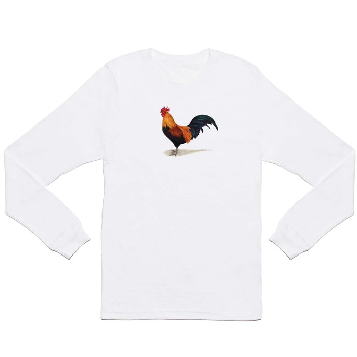 Rooster by Lars Furtwaengler | Ink Pen | 2011 Long Sleeve T Shirt