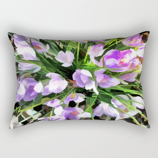 Soft Painterly Crocuses Rectangular Pillow