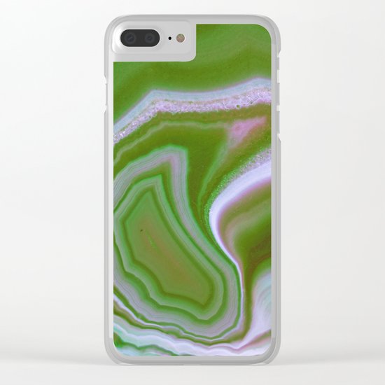 green colored agate Clear iPhone Case