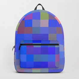 geometric square pixel pattern abstract in blue and pink Backpack