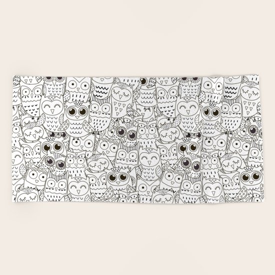 Kiss My Owl Beach Towel