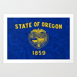 State Flag of Oregon Obverse US Flags Standard Banner Colors Art Print