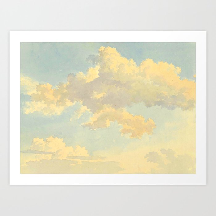 Watercolor Sunrise Clouds Heavenly Pastel Warm Colors Art Print By Enshape Society6