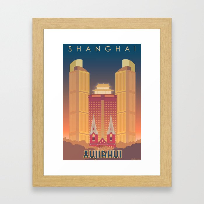 Shanghai (Xujiahui) Travel Poster  Framed Art Print