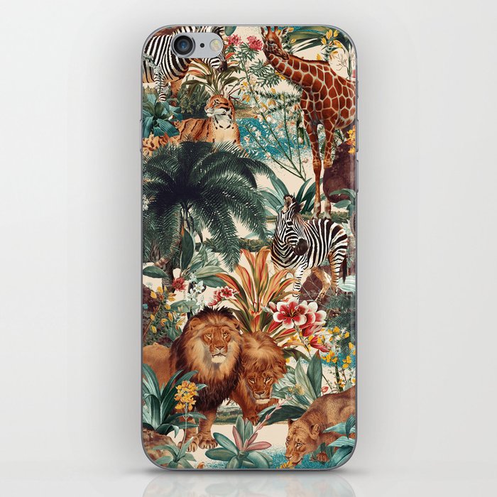 Floral and Animals Pattern IV iPhone Skin