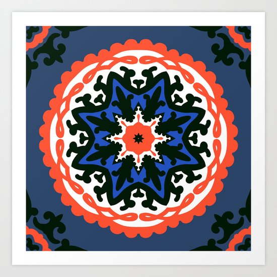 Bold and bright beauty of suzani patterns ver.6 Art Print