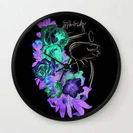 anatomical heart with flowers Wall Clock
