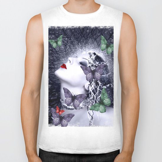 Women and butterfly dream Biker Tank