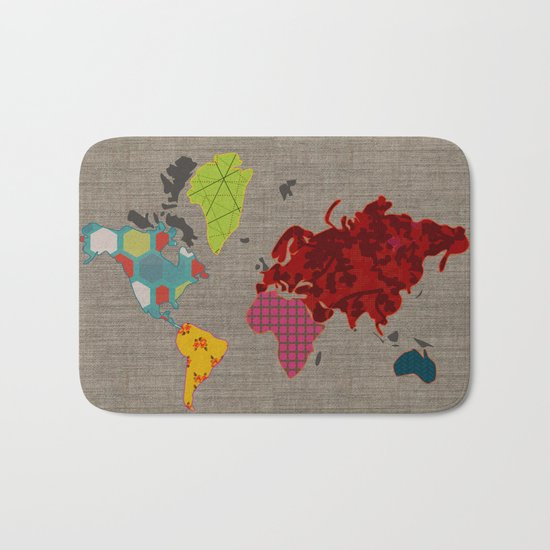 Simi's Map of the World Bath Mat