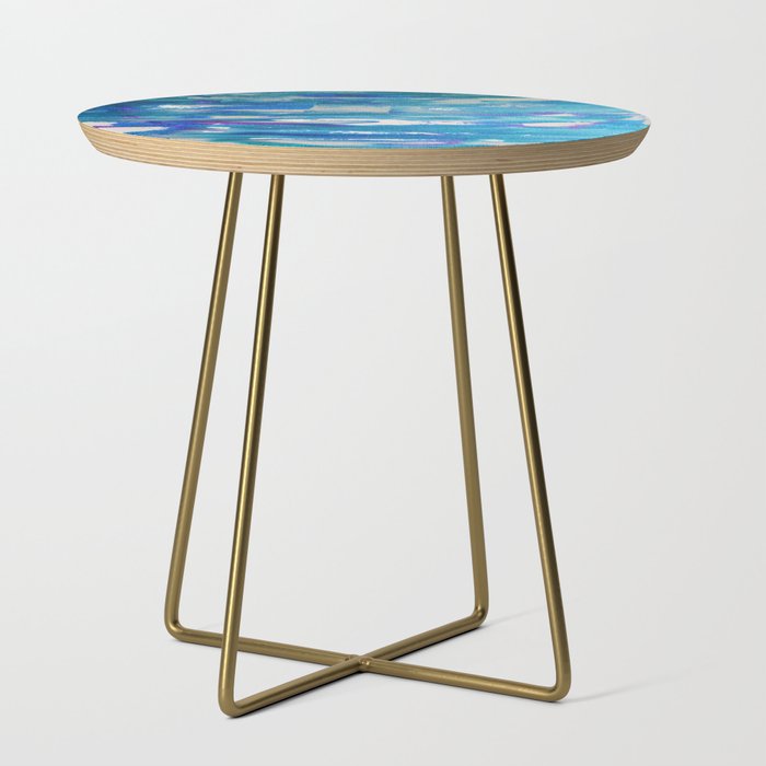 Abstract Blue Side Table
