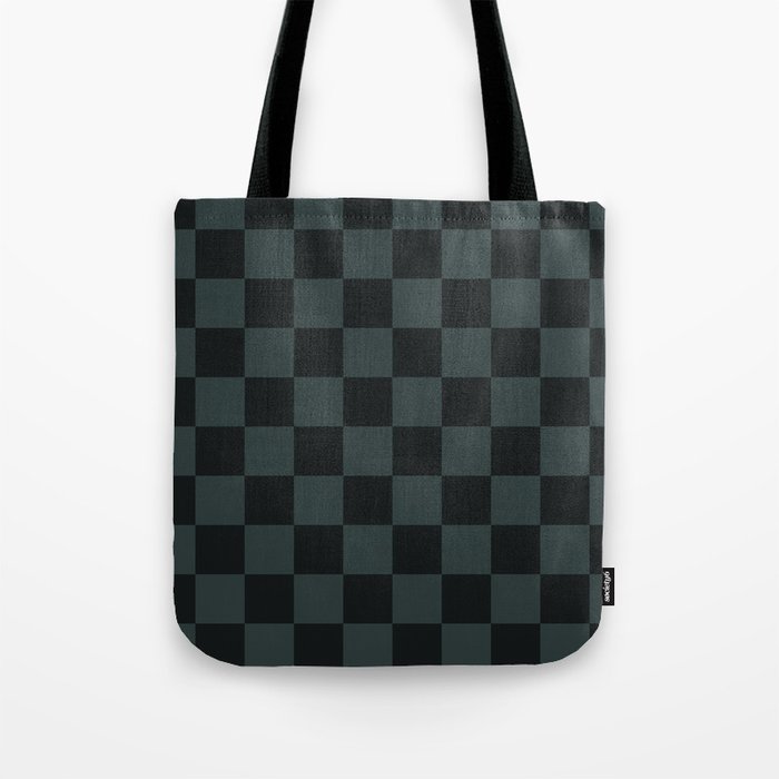 Dark Cyan Checkerboard  Tote Bag