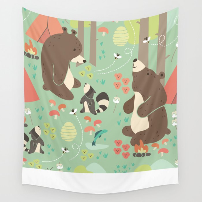 Bears of Summer  Wall Tapestry