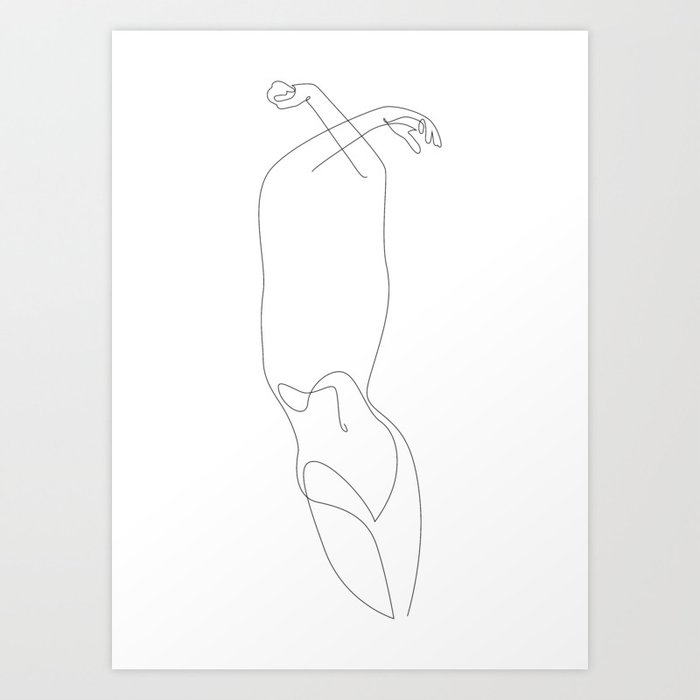 17_seminude - one line drawing Art Print