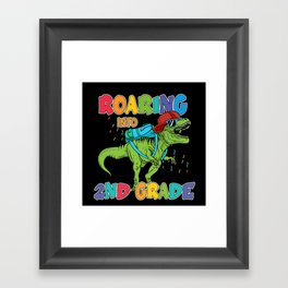 Second Grade dinosaur back to school Framed Art Print