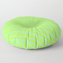 [ Thumbnail: Light Green and Green Colored Stripes/Lines Pattern Floor Pillow ]
