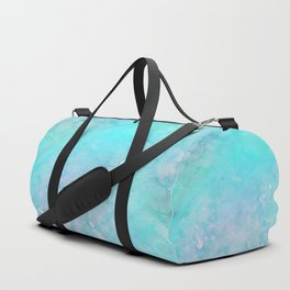 Abstract Teal Turquoise Pink Watercolor Holographic Duffle Bag