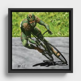 Fantasy Cyclist Bike Racing Framed Canvas