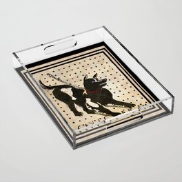 Pompeii Dog mosaic (Beware of Dog) Acrylic Tray