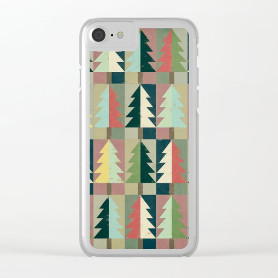 Christmas Trees Clear iPhone Case