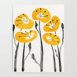 Yellow Poppies Poster