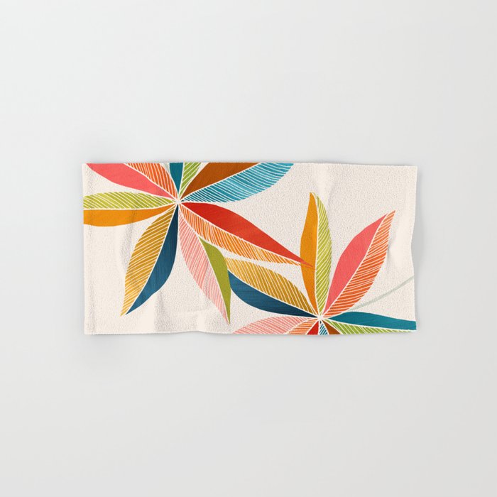 Multicolorful Leaf Design Hand & Bath Towel
