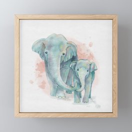 Elephant family Framed Mini Art Print