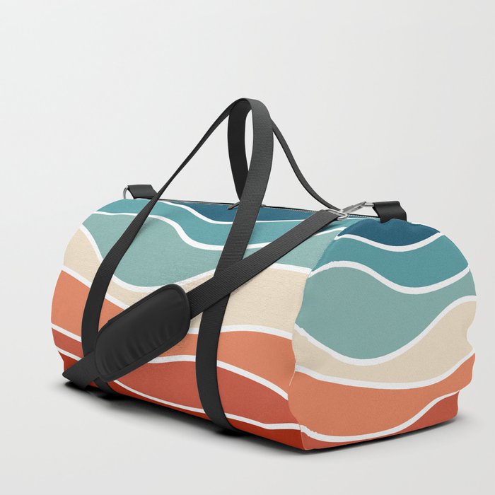 Colorful retro style waves Duffle Bag