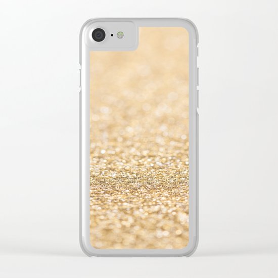Beautiful champagne gold glitter sparkles Clear iPhone Case
