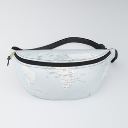 Stylized Map of the World, UN Map Print Fanny Pack