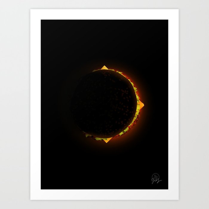 Burger Eclipse Art Print