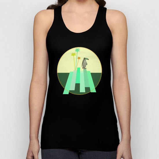 The penguin who wanted to be a tucan on its iceberg Unisex Tank Top
