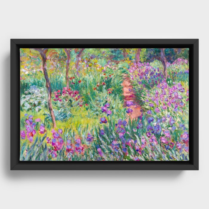 Claude Monet - The Iris Garden at Giverny Framed Canvas