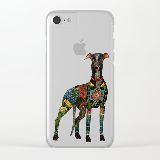 greyhound white Clear iPhone Case
