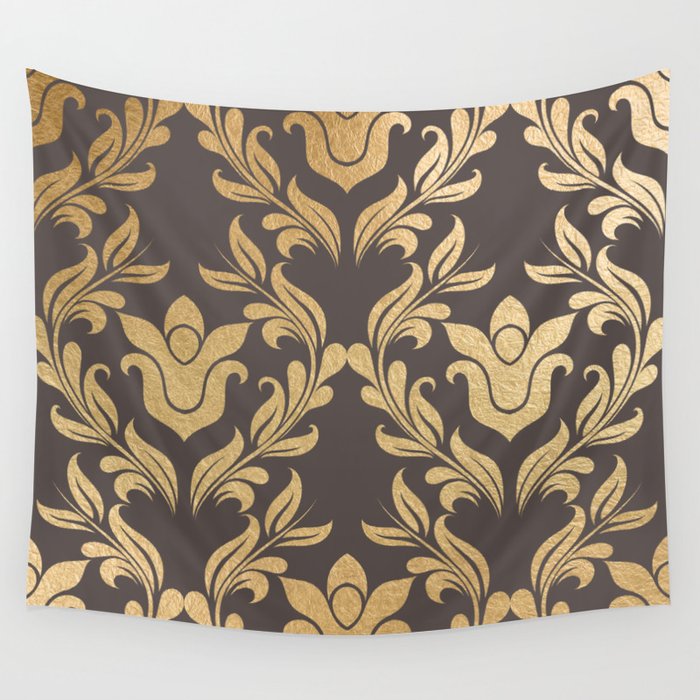 Gold swirls damask #6 Wall Tapestry