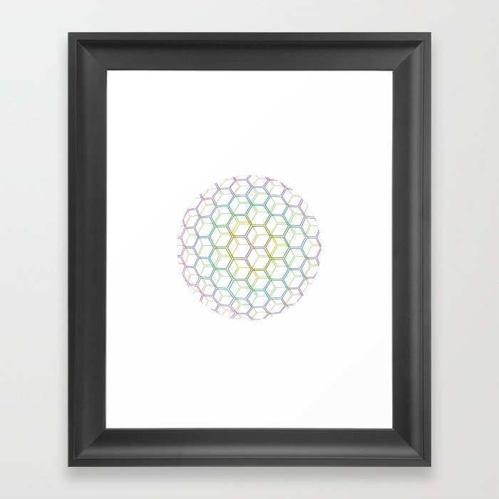 Rainhex Circle (White) Framed Art Print