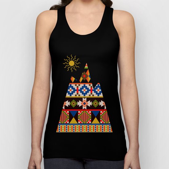 Colourful tribal Aztec patterns Unisex Tank Top