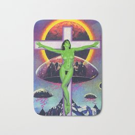 Self Sacrifice in Green Bath Mat | Sky, Freedom, Feminist, Space, Surrealism, Beauty, Sciencefiction, Sun, Surreal, Woman 