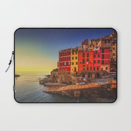 Riomaggiore town sunset in Cinque Terre, Italy Laptop Sleeve