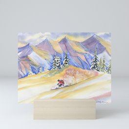 Powder Skiing Art Mini Art Print