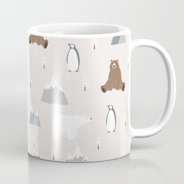 Polar Bear Penguin Christmas Pattern Coffee Mug | Kids, Graphicdesign, Christmas, Mountains, Pattern, Mas, Illustration, Wildanimals, Polarbear, Bear 