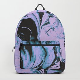 Unrequited Backpack | Digital, Acrylic, Marbled, Other, Moody, Lavender, Black, Ink, Purple, Blue 